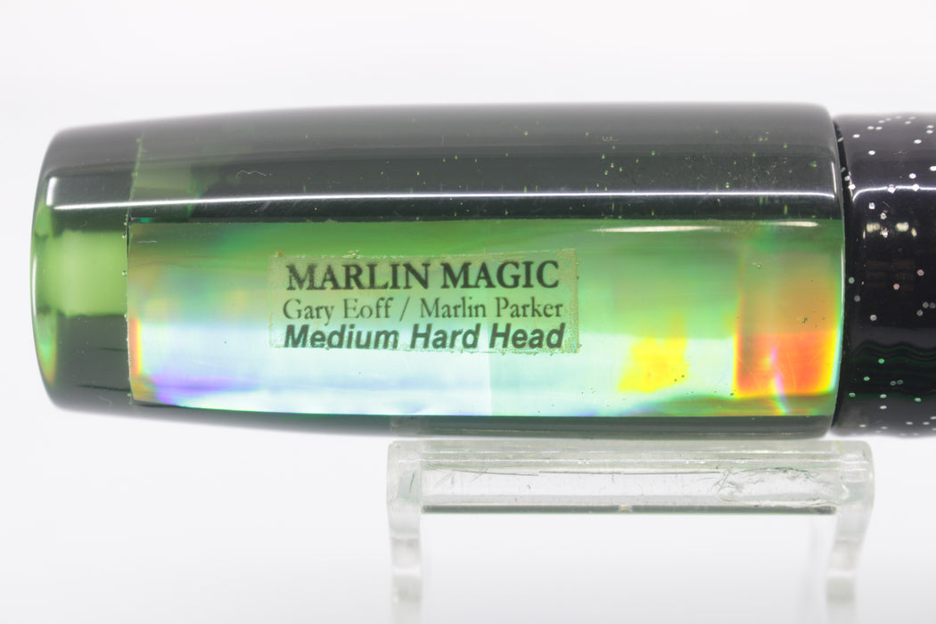 Marlin Magic Green Mirrored-Rainbow Black Back Medium Hard Head 9" 5oz Skirted