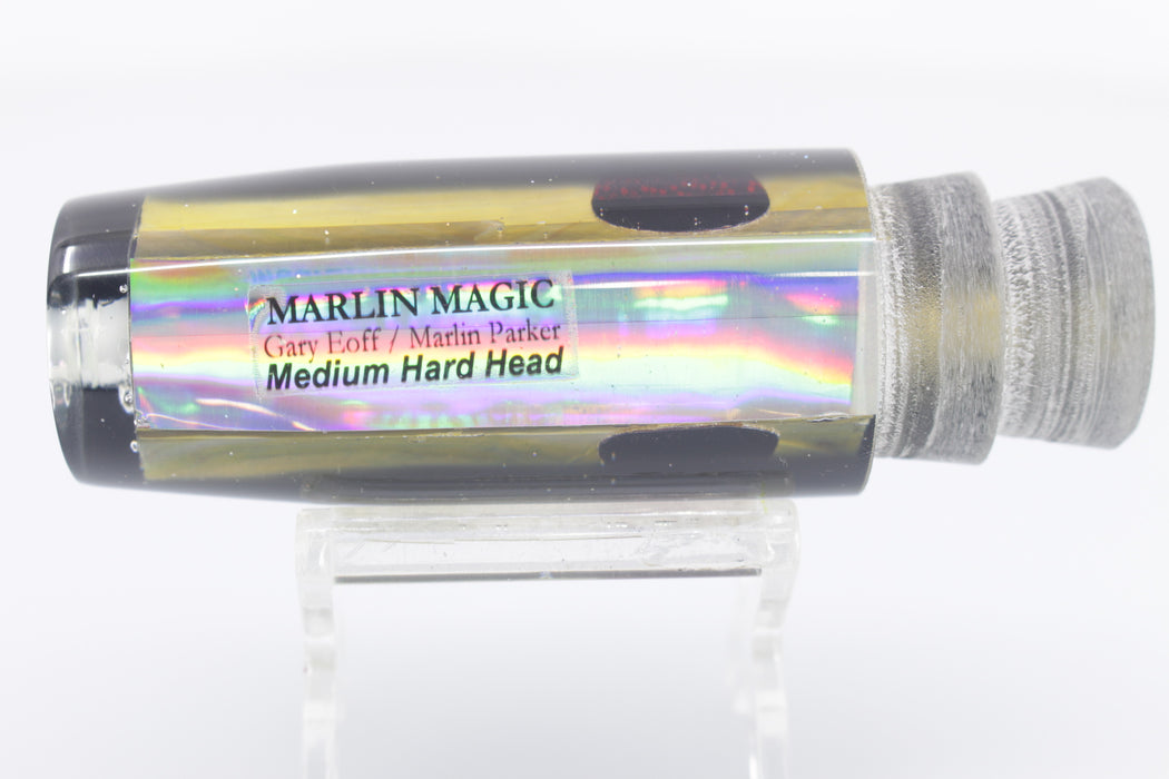 Marlin Magic Golden MOP Black Back Red Eyes Medium Hard Head 9" 2.8oz