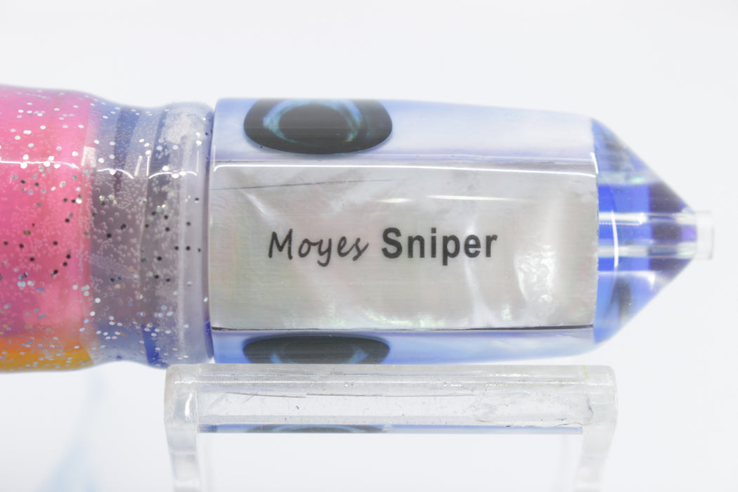 Moyes Lures White MOP Blue Back 2-Hole Small Sniper Jet 9" 5.7oz Blue-White-Pink