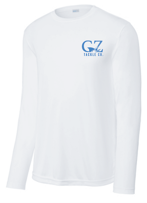 GZ Tackle Co. Carol Lynne “Tribal Marlin” AquaTek LS Performance Shirt White