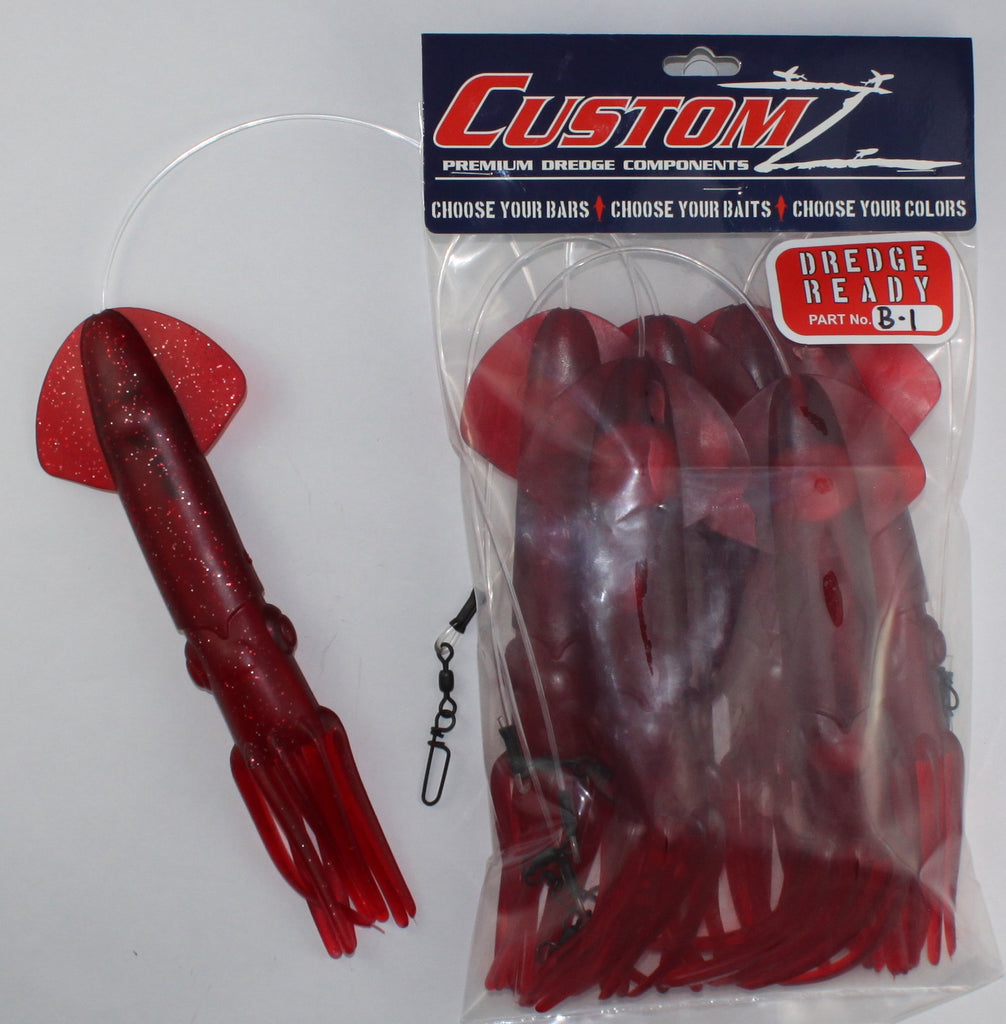 Fish Razr Dredge Ready Rigged 9" Squid GZ Lures Big Game Supply