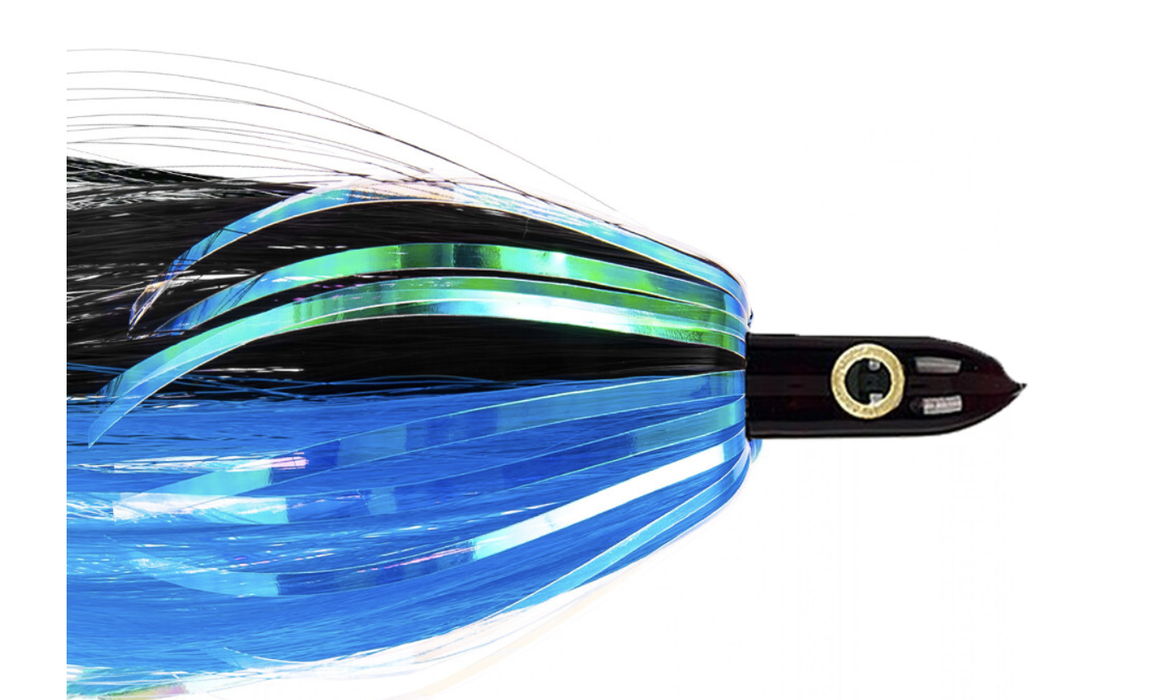 Iland Lures Jr. Dredge Ilander Flasher Series Black-Blue Hair Black Head 6.5" 1oz DJR455F-BK/BL GZE