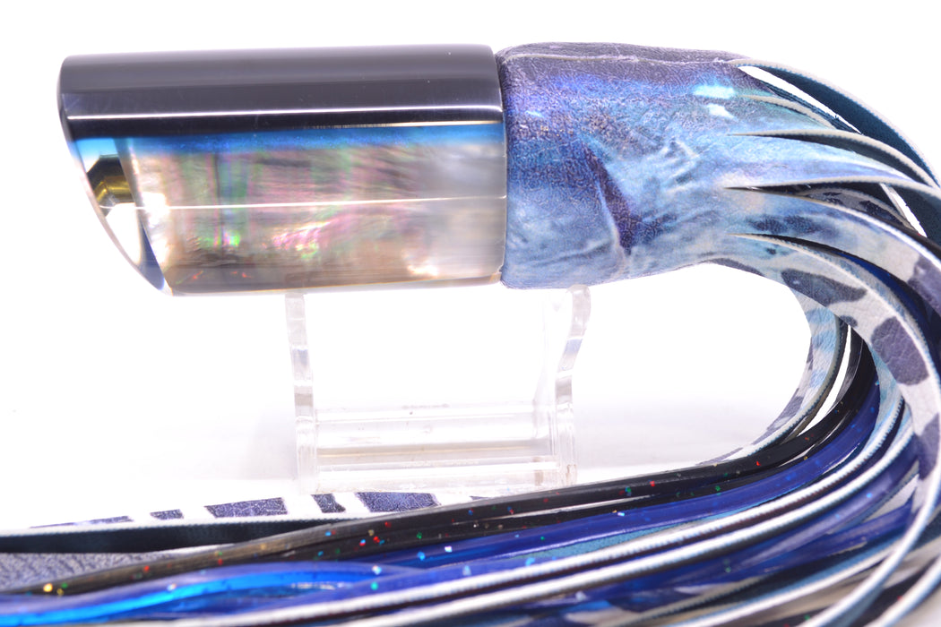 Crampton Baits Real Tahitian MOP Black-Blue Back 1/4 Tonner 12" 6oz ALV Wahoo GZE