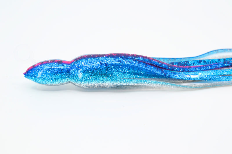 #545 BOM Replacement Skirt - Bright Blue Glitter with Pink/Blue Splatter Stripe-Silver Glitter