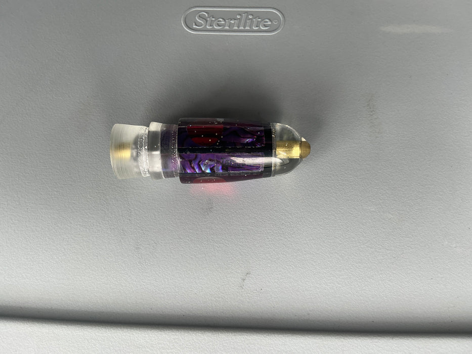 Tanigawa Lures Black Rainbow Purple Shell Red Eyes Small Bullet 7" 2.9oz EZ-K