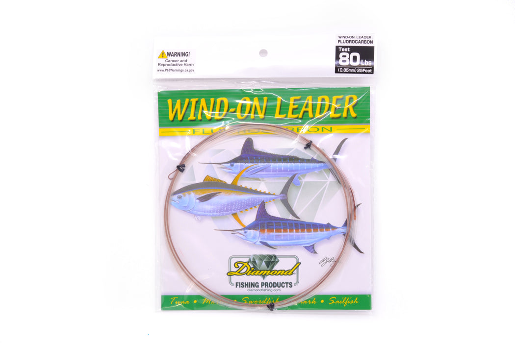 Diamond Fishing Wind-On Fluorocarbon Leader 25FT