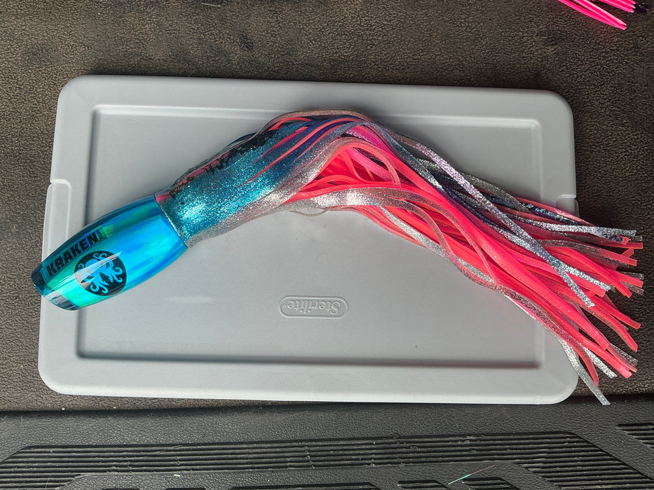 Kraken Fish Co. Turquoise Rainbow Menace 12" 7.2oz Blue/Silver/Pink EZ-K