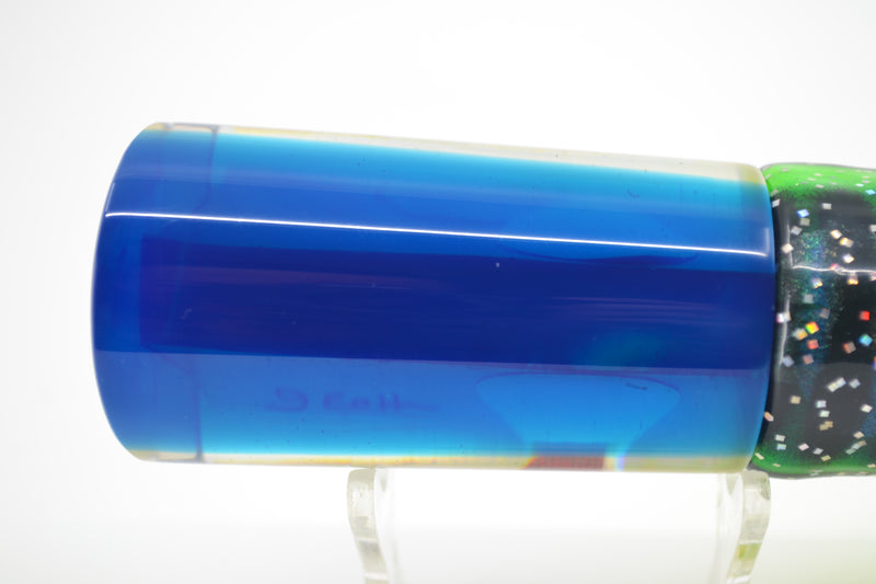 Marlin Magic Golden MOP Blue Back Reverse Taper Large Tube 12" 8.6oz Skirted Black-Yellow