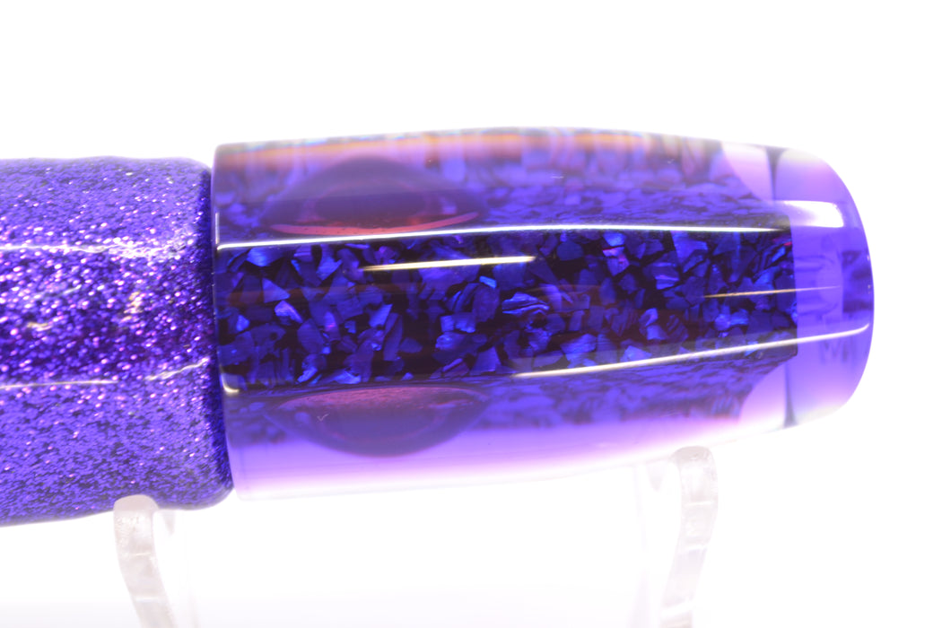 Moyes Lures S&P MOP Purple Back Taxi Eyes Small Plunger 9" 5oz Skirted Purple-Silver