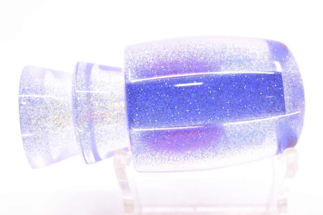 Moyes Lures Clear Mirrored Blue Glittered Back Red Eyes Medium J-Boy 12" 4oz