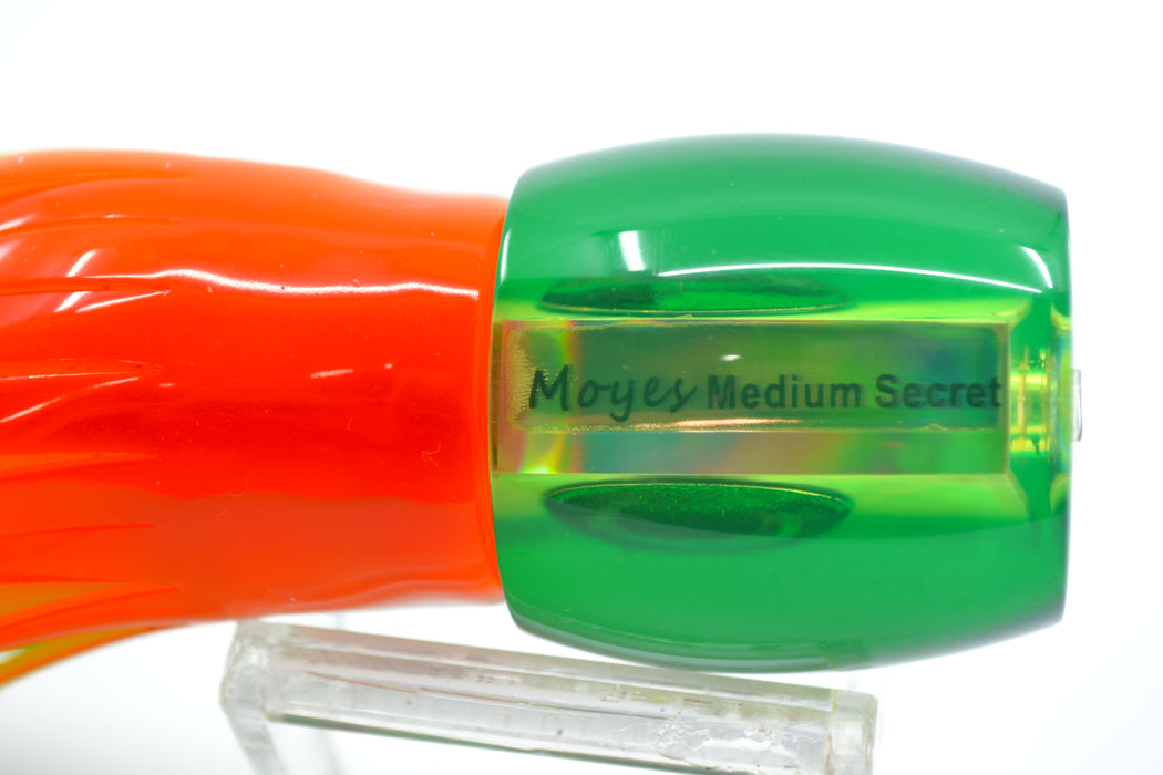 Moyes Lures Yellow MOP Green Back Medium Secret 10" 5oz Skirted Guacamaya