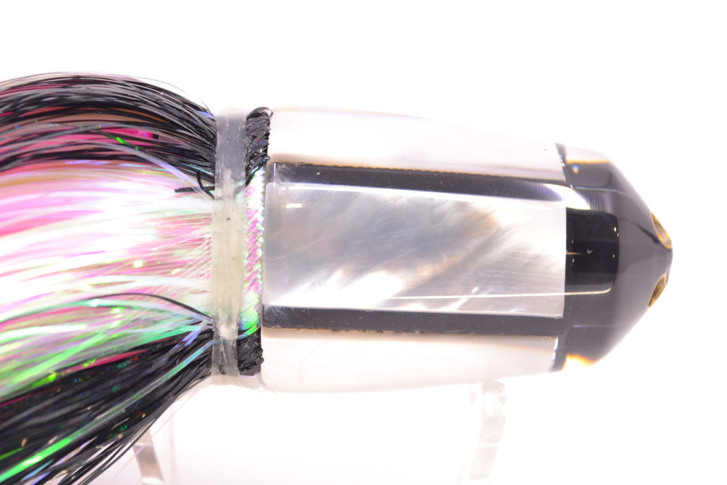 Koya Lures Black Pearl White MOP 4-Hole Bullet 9"+ 7oz EZ Flash Bleeding Zebra