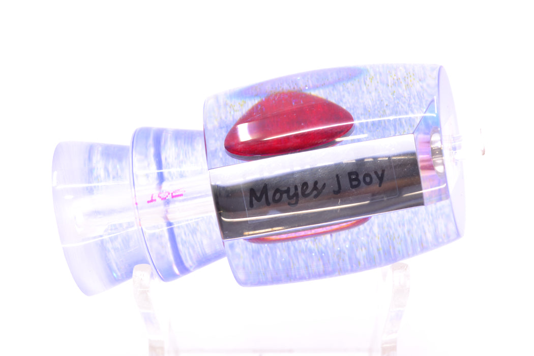 Moyes Lures Clear Mirrored Blue Glittered Back Red Eyes Medium J-Boy 12" 4oz
