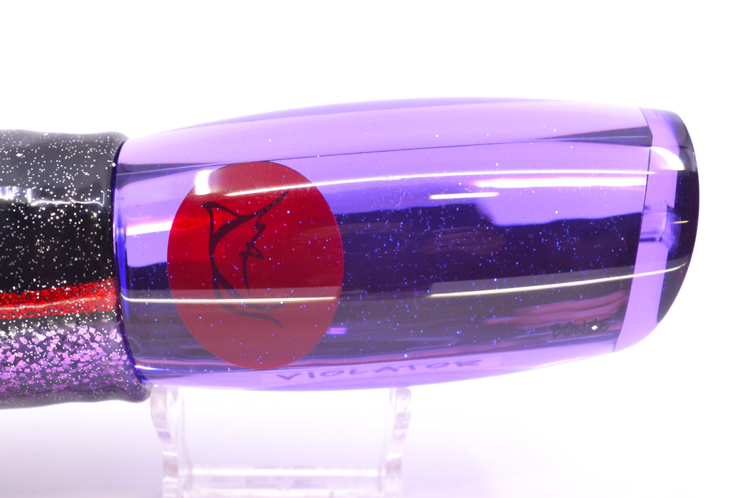 Bonze Lures Purple Mirrored Red Eyes Violator 14" 17oz Skirted Black-Purple-Silver