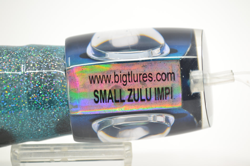 Big T Lures Black-Turquoise-Silver Rainbow Small Zulu Impi 12" 8oz Skirted Black-Turquoise