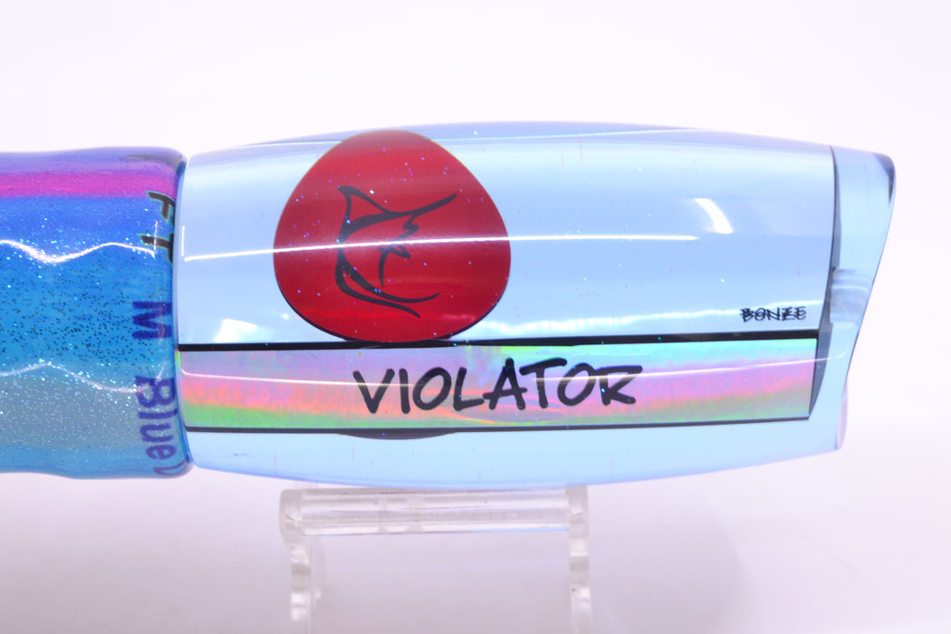 Bonze Lures Ice Blue Mirrored Red Eyes Violator 14" 14.6oz Fire Tailz Vinyl Blue Dream