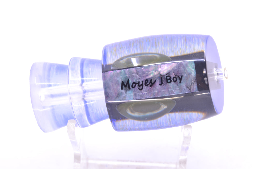 Moyes Lures Black Pearl Blue Glitter Back Taxi Eyes Medium J-Boy 12" 4oz