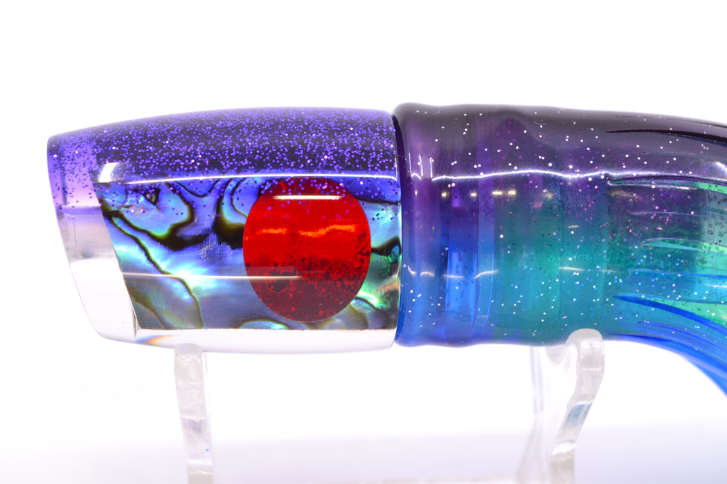 TANTRUM Lures Paua Shell Purple Back Red Eyes Small Bandit 7" 2.8oz Skirted Purple-Blue GZE