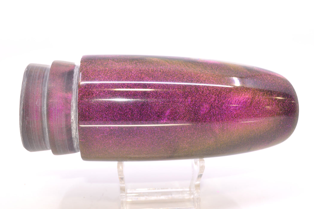 Ali'i Kai Lures Silver Shell Purple-Gold Chameleon Back Fish Head XL Plunger 16" 14oz GZE