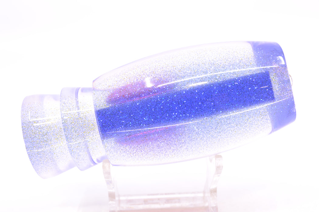 Moyes Lures Clear Mirrored Blue Glittered Back Red Eyes Large Argus 14" 6.5oz