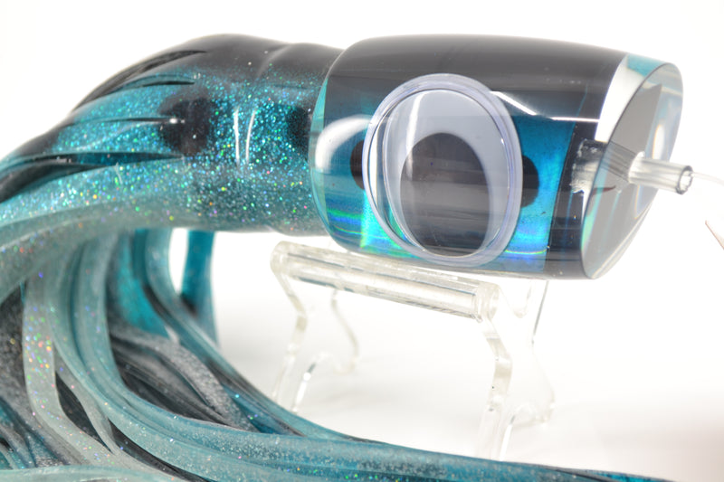 Big T Lures Black-Turquoise-Silver Rainbow Small Zulu Impi 12" 8oz Skirted Black-Turquoise