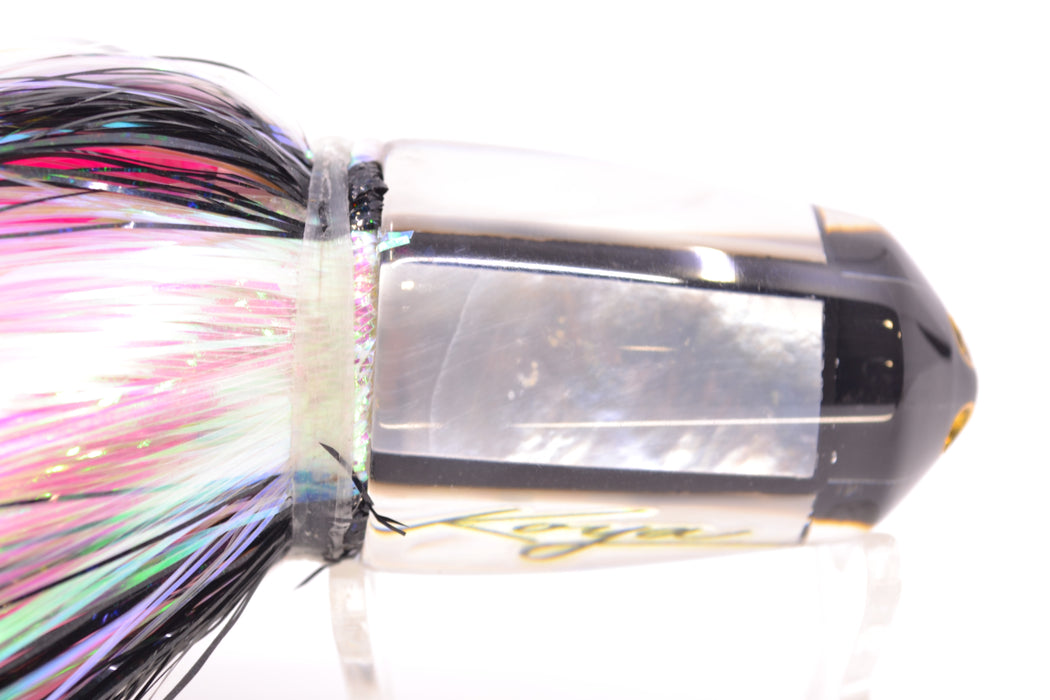 Koya Lures Black Pearl White MOP 4-Hole Bullet 9"+ 7oz EZ Flash Bleeding Zebra