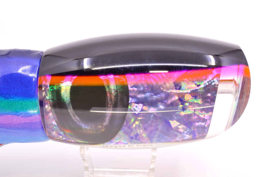 Moyes Lures Rainbow MOP Black-Pink Back XL Argus Teaser 25.5oz FT Vinyl Blueberry