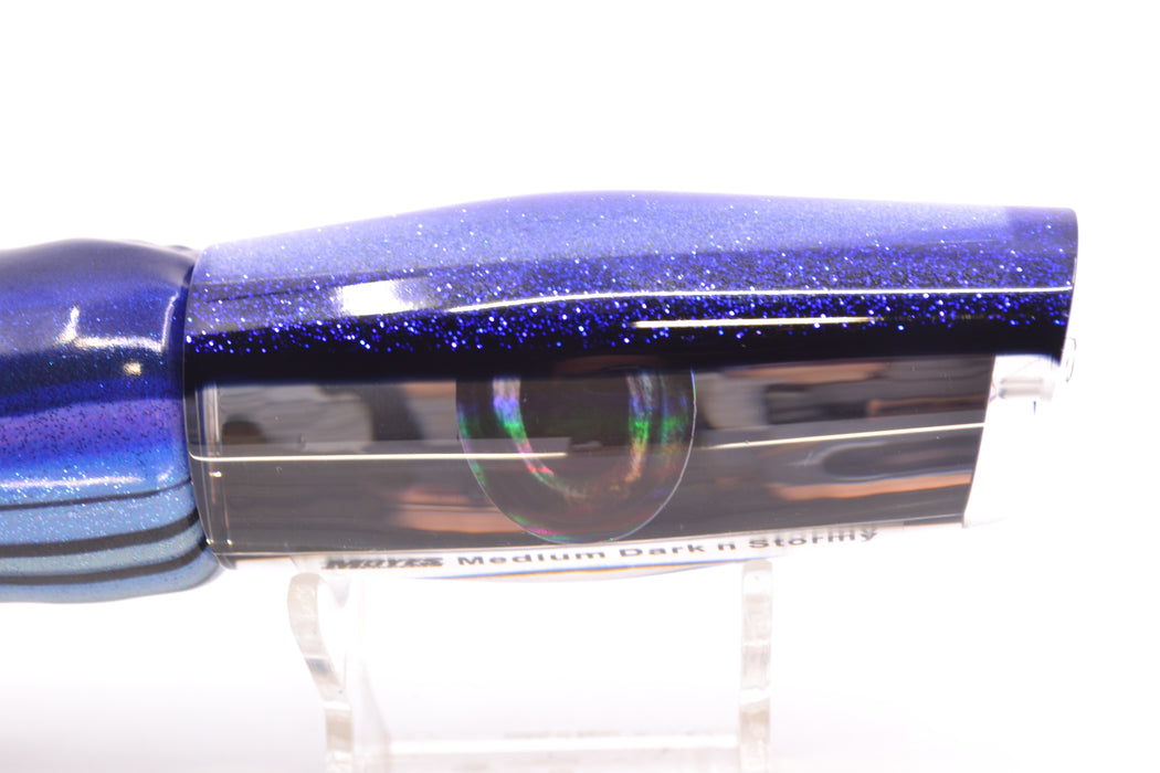 Moyes Lures Mirrored Blue-Black Back Medium Dark-N-Stormy 12" 7oz FT Vinyl Skipjack