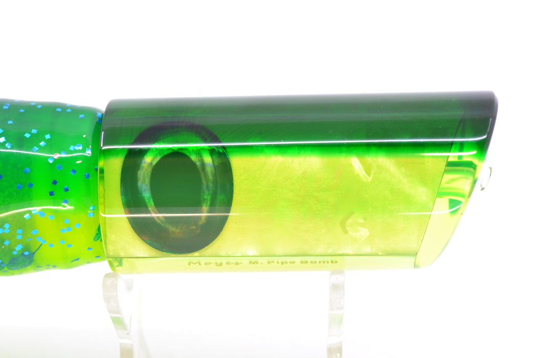 Moyes Lures Chartreuse MOP Green Back Medium Pipe Bomb 12" 7.5oz Skirted Mahi
