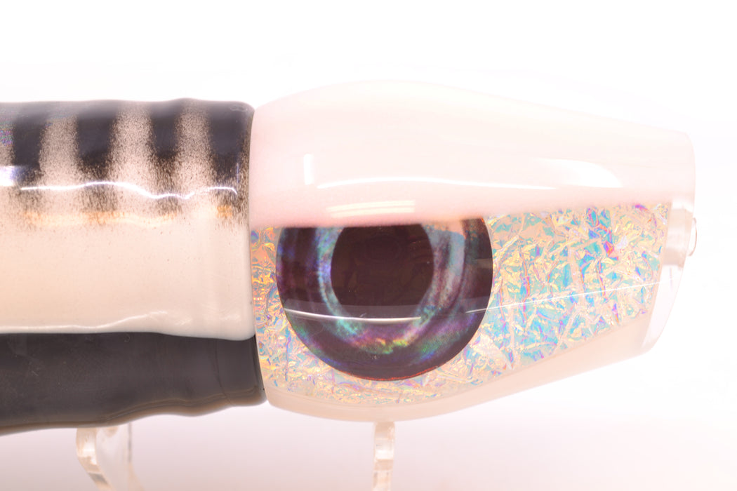 Moyes Lures Ice Rainbow Dichro White Back Taxi Eyes Large Sumo 14" 13.8oz Skirted