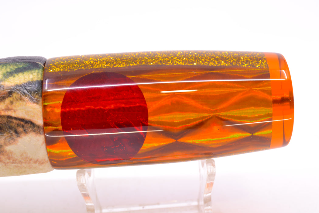 Koya Lures Orange Rainbow Diamond Red Eyes Hard Head 12" 7oz ALV Vinyl Fire Mackerel
