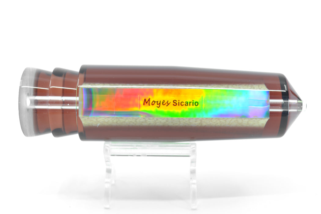 Moyes Lures Glow Oil Slick Root Beer Back XL Sicario Bullet 14" 11.7oz