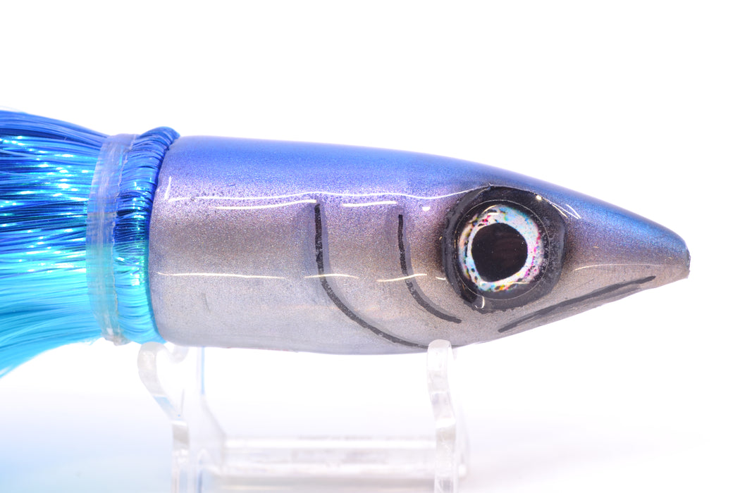 Tsutomu Lures Silver Dot Blue Back Non-Jetted Kona Dragon 9"+ 8oz Strobez