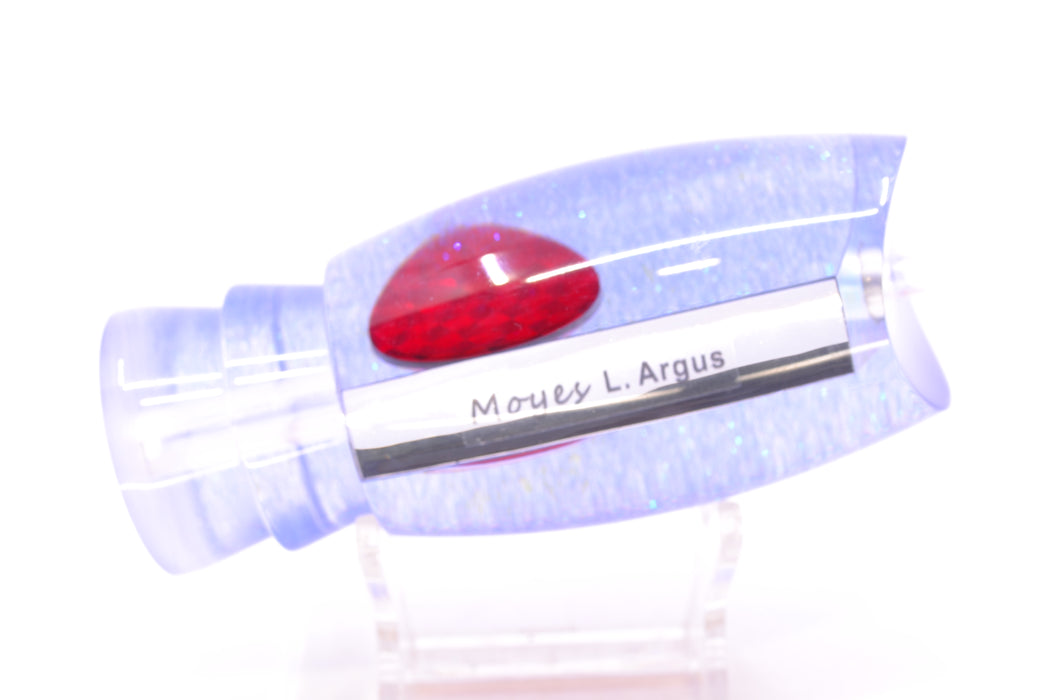 Moyes Lures Clear Mirrored Blue Glittered Back Red Eyes Large Argus 14" 6.5oz