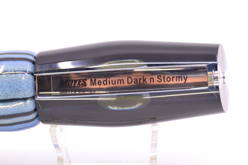 Moyes Lures Mirrored Blue-Black Back Medium Dark-N-Stormy 12" 7oz FT Vinyl Skipjack