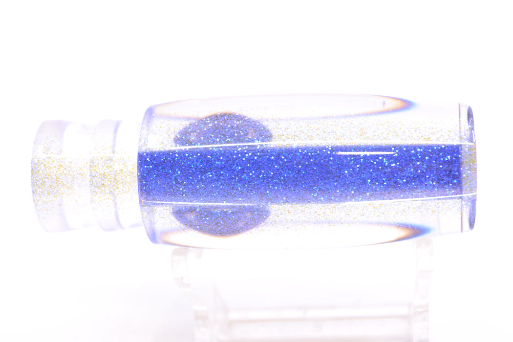 Moyes Lures Clear Mirrored Blue Glitter Back Taxi Eyes Small Shotgun 9" 2oz