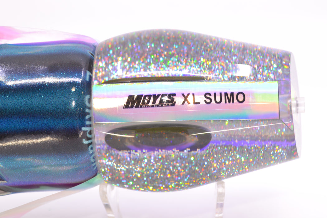 Moyes Lures Silver Rainbow Purple-Silver Back XL Sumo 16" 16.4oz FT Vinyl Skipjack with Wings
