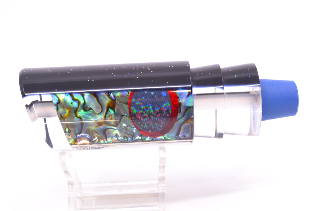 TANTRUM Lures Abalone Shell Black Back Black-Red Eyes Large Tube 12" 5.8oz