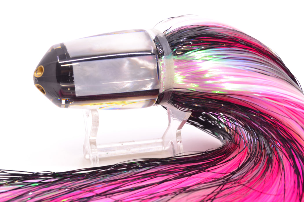 Koya Lures Black Pearl White MOP 4-Hole Bullet 9"+ 7oz EZ Flash Bleeding Zebra