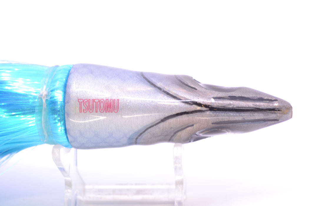 Tsutomu Lures Silver Dot Blue Back Non-Jetted Kona Dragon 9"+ 8oz Strobez