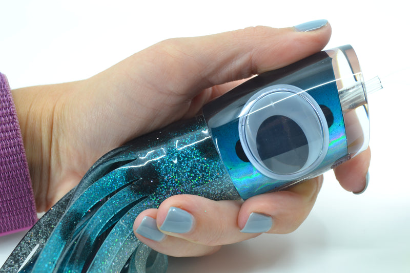 Big T Lures Black-Turquoise-Silver Rainbow Small Zulu Impi 12" 8oz Skirted Black-Turquoise