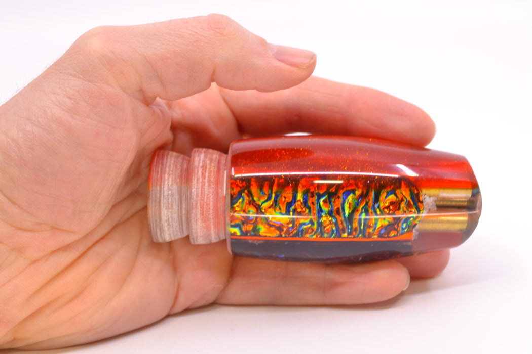 Coggin Lures Fire Dichro Orange Back 4-Hole Copalure Scoop 12" 9oz