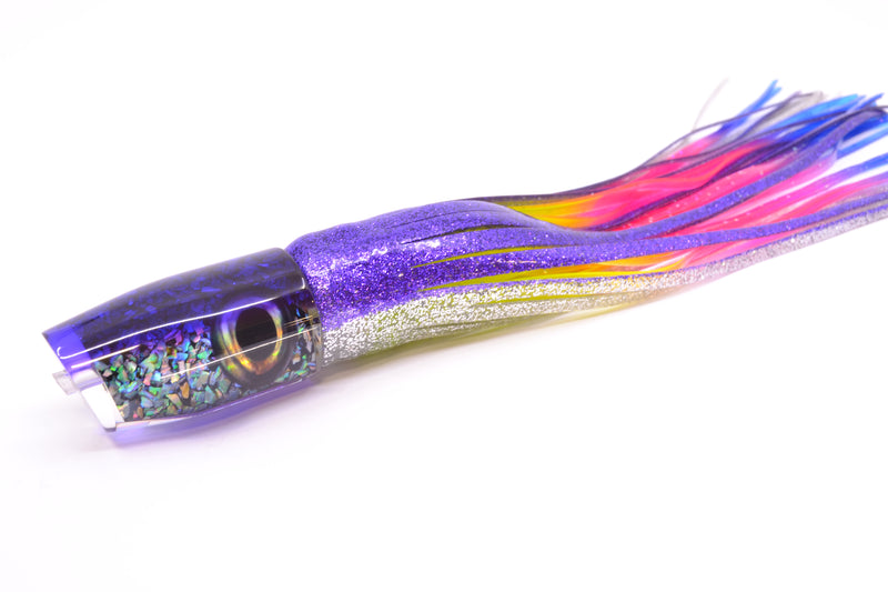 Moyes Lures S&P MOP Purple Back Taxi Eyes Small Plunger 9" 5oz Skirted Purple-Silver
