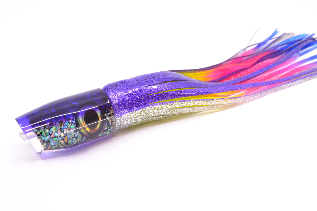 Moyes Lures S&P MOP Purple Back Taxi Eyes Small Plunger 9" 5oz Skirted Purple-Silver