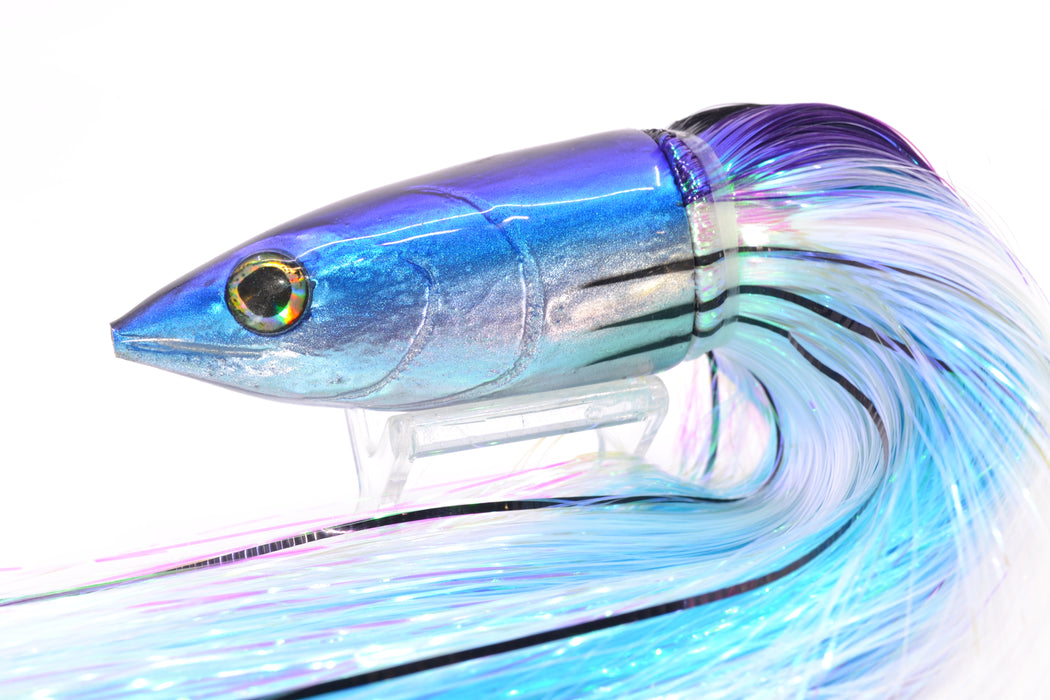 Ali'i Kai Lures Black-Purple-White Aku 12" 10.7oz Strobez Black-Purple-White-Blue Stripes