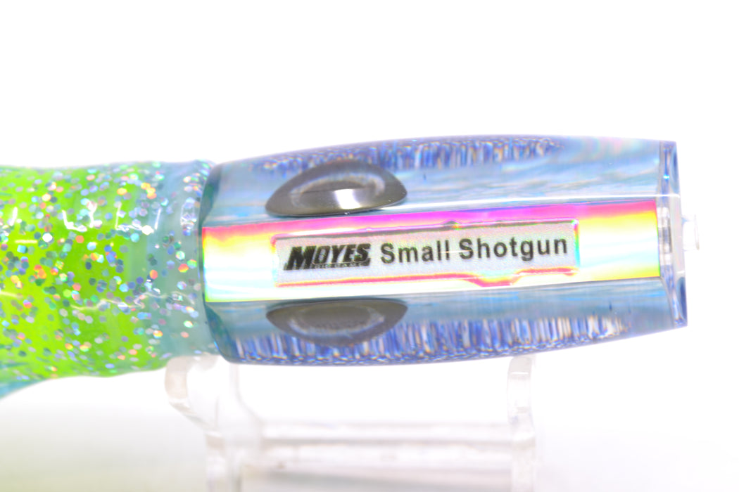 Moyes Lures Ice Blue Awabi Blue Glittered Back Taxi Eyes Small Shotgun 9" 4oz Skirted GZE