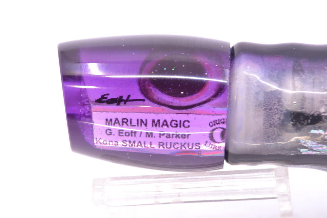 Marlin Magic Purple MOP Black Back Taxi Eyes Small Ruckus 9" 5oz Skirted Skipjack GZE