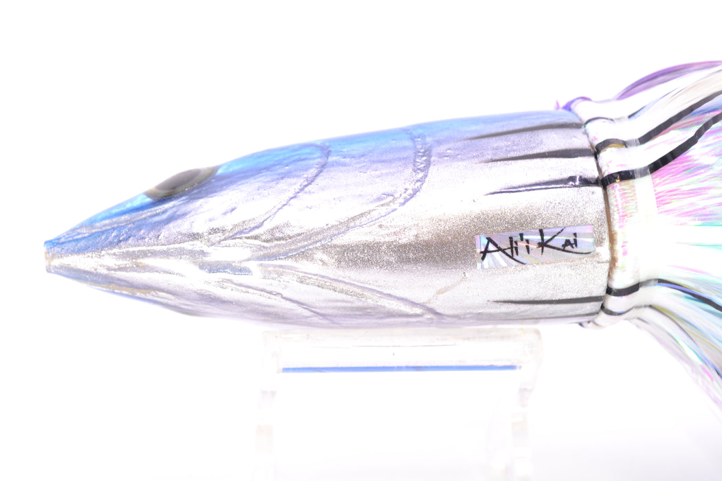Ali'i Kai Lures Black-Purple-White Aku 12" 10.7oz Strobez Black-Purple-White-Blue Stripes