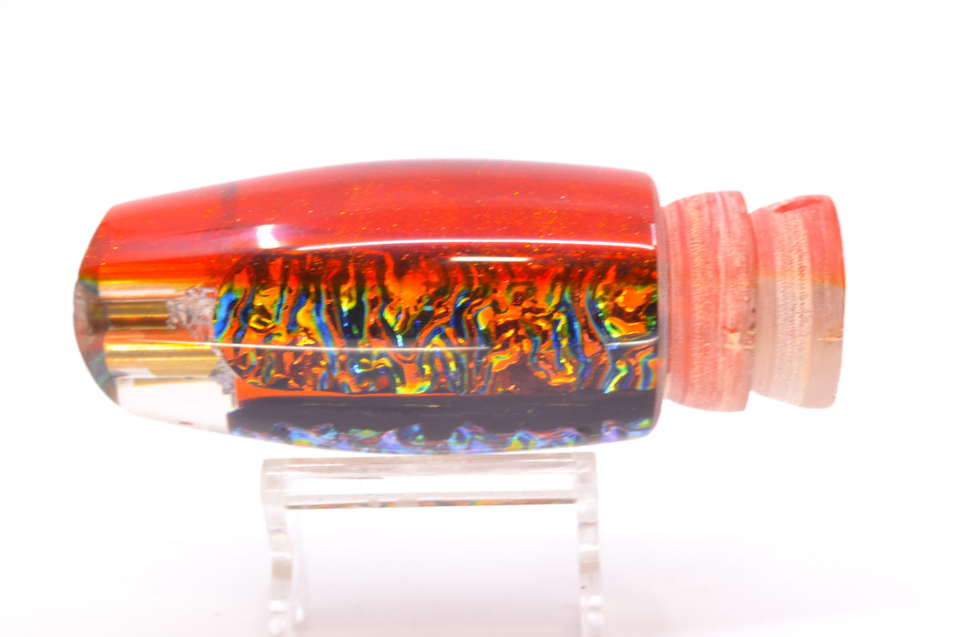 Coggin Lures Fire Dichro Orange Back 4-Hole Copalure Scoop 12" 9oz