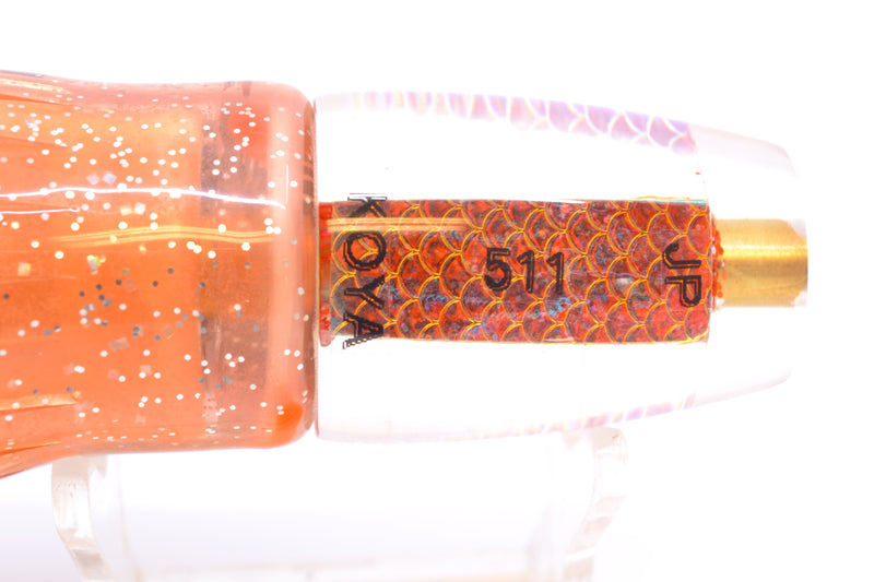Koya Lures Rainbow Scale Orange Glitter Pearl JP 511 9" 4oz Skirted Root Beer-Petrolero